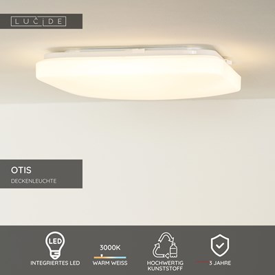 Lucide OTIS - Deckenleuchte - LED - 1x32W 3000K - Opal